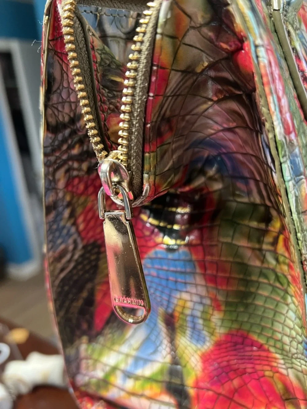Brahmin Small Caroline Multicolor Embossed Croc Satchel - Picture 5 of 7